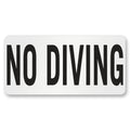 SmartSign 5.75 x 11.75 inch “No Diving” Adhesive Pool Safety Marker/Sign, 20 mil Laminated Vinyl with Anti-Skid Pebbled Surface, Black and White 575 x 1175 inch