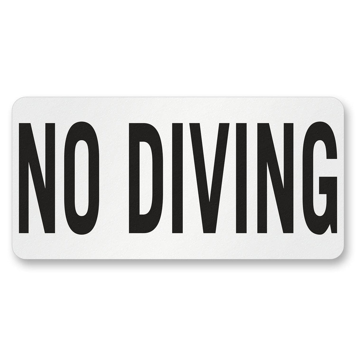 SmartSign 5.75 x 11.75 inch “No Diving” Adhesive Pool Safety Marker/Sign, 20 mil Laminated Vinyl with Anti-Skid Pebbled Surface, Black and White 575 x 1175 inch
