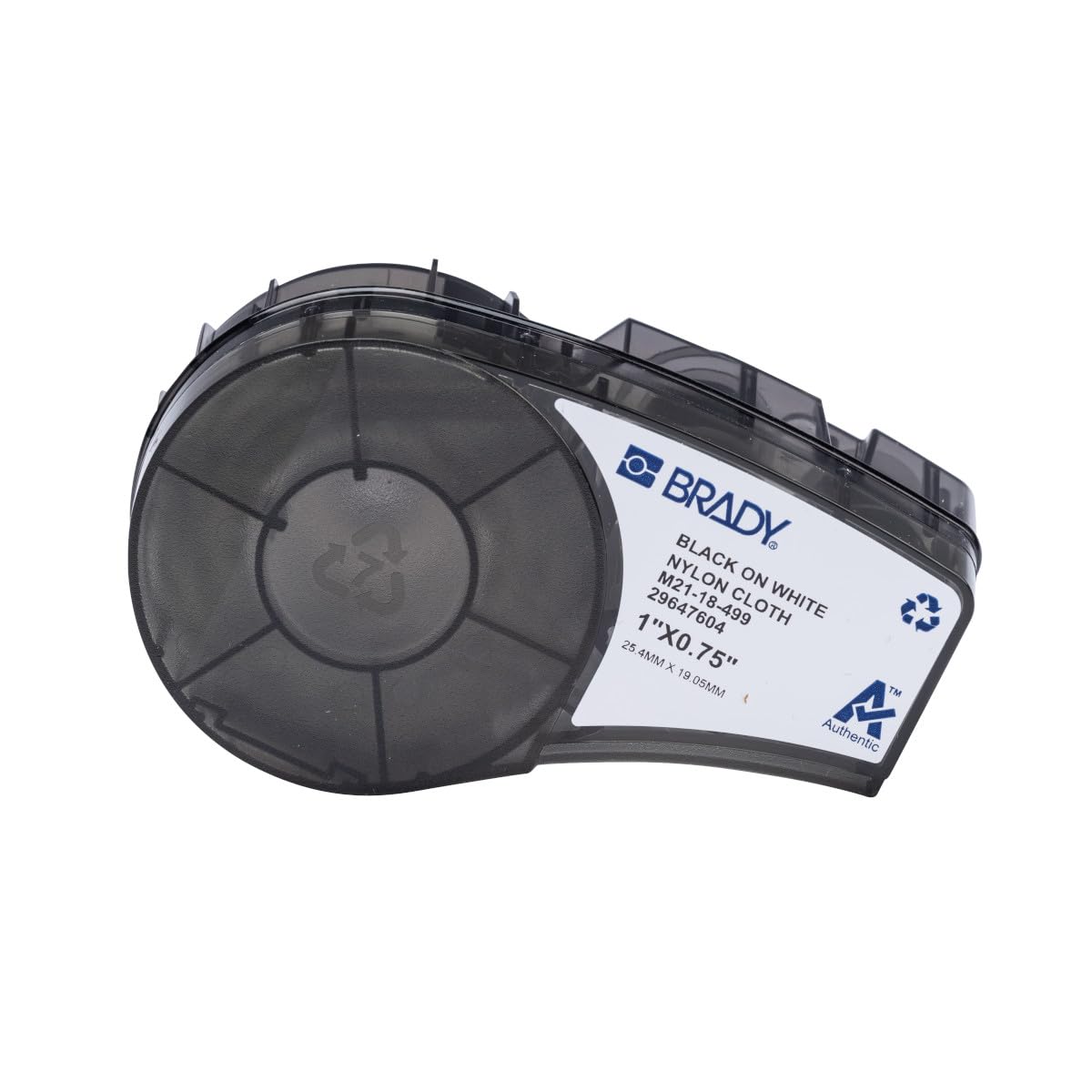 Brady Authentic (M21-18-499) Pre-Sized High-Adhesion Nylon Labels for Equipment, General ID, Lab, Wire/Cable, Black on White Material - Designed for M210, M210-LAB, and M211 Printers, 0.75" H x 1" W 0.75 in H x 1 in W Cartridge