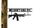 No Trespassing Sign "You're In Range" Metal Wall Tree Hanger Decor – Outdoor Indoor Gun Owners "We Don't Call 911" Monogram Display – Heavy Duty Steel Security Warning – Home Protection – 12.5" Tall We Don't Call 911