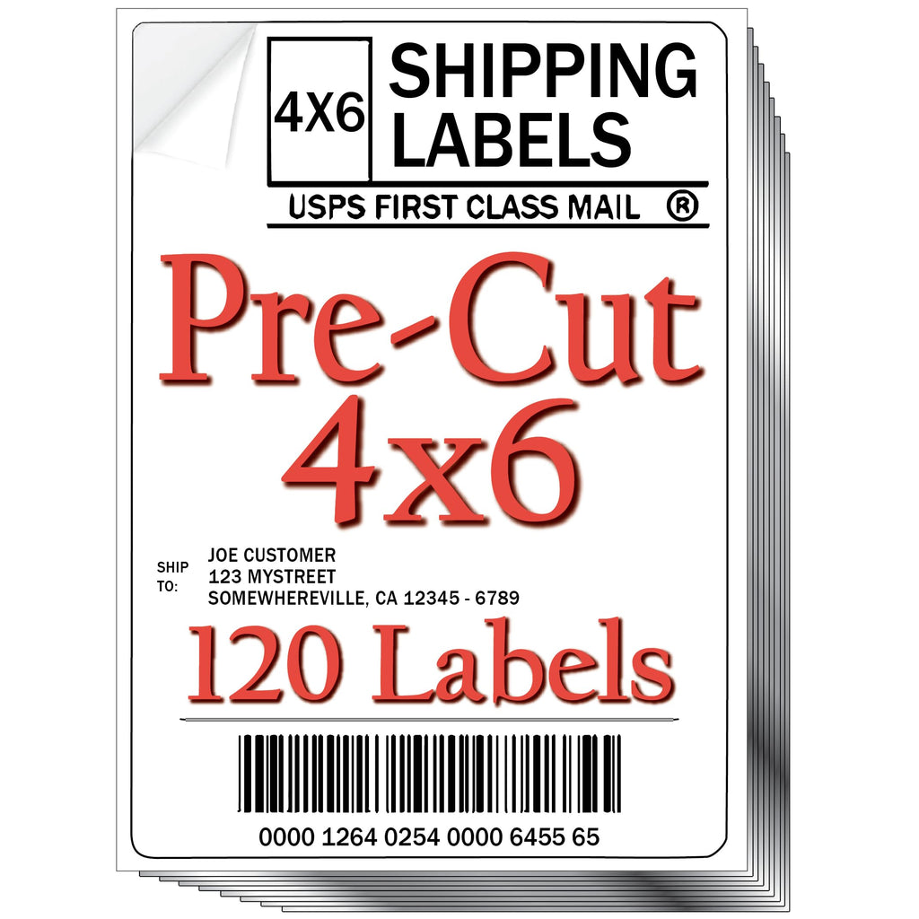 JETZAP Pre-Cut 4x6 Shipping Labels | Work on Most Inkjet and Laser Printers | Just Load & Print | USPS UPS FedEx for Home Printers | 120 Pack