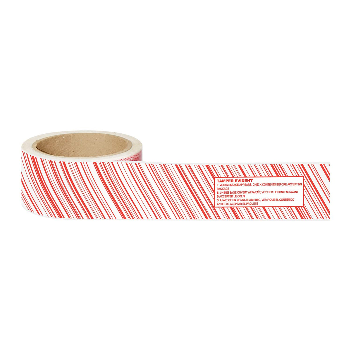 SmartSign 2 inch x 55 Yards “Tamper Evident - If Void Message Appears Check Contents Before Accepting” Bilingual Packing Tape, 0.92 mil PET Material, Red and White, Made in USA If Void Message Appears Check Contents Tape