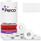 Perco White Pricing Labels - 17,000 Blank Pricing Labels for Motex MX-2200 and Monarch 1110 Price Gun with Ink Roll Included - 16 Rolls Value Pack, 1 Sleeve - Made in USA