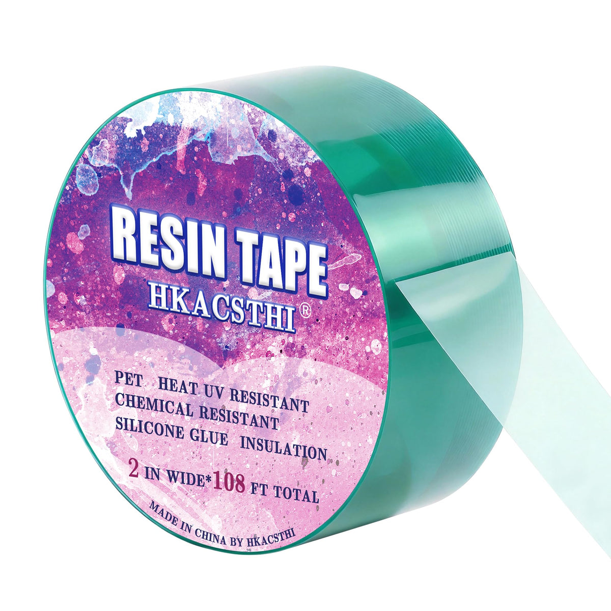 HKACSTHI 108 Feet Resin Tape for Epoxy Resin Molding Silicone Epoxy UV Resin Tape Epoxy Release Tape for Pouring Thermal High Temperature Tape (2 inches)