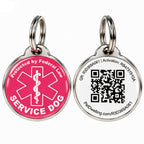 Pet Dwelling Service Dog Tag with QR Code & Medical Symbol Pink