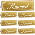 Juexica 6 Pieces Reserved Table Sign Wedding Gold Acrylic Reserved Table Tent Signs Guest Reservation Seat Sign for Restaurant Seating Wedding Office Meeting Party