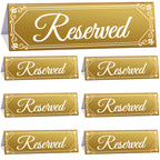 Juexica 6 Pieces Reserved Table Sign Wedding Gold Acrylic Reserved Table Tent Signs Guest Reservation Seat Sign for Restaurant Seating Wedding Office Meeting Party