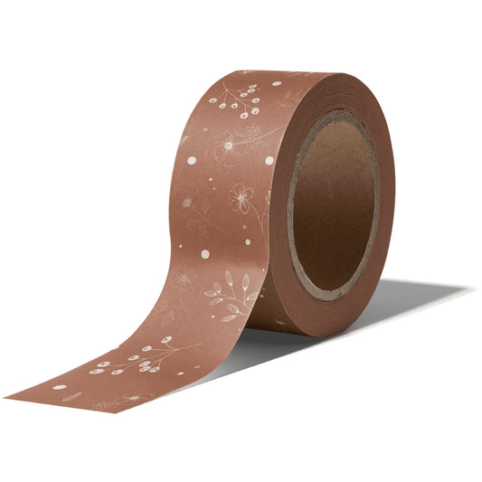 Impack Water Activated Tape - Packing Tapes for Sealing Boxes and Cartons - Gummed Tape for Mail Boxes or Gift Boxes - Biodegradable Paper Shipping Tape for Small Business (Rosy Brown 164ft - 50m) Rosy Brown Floral