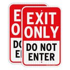 Faittoo Exit Only Do Not Enter Sign, 18 x 12 Inches Engineer Grade Reflective Aluminum Sign, UV Protected, Weather/Fade Resistant, Easy to Install and Read, Indoor/Outdoor Use (2 Pack) Red and Black on White-2 Pack