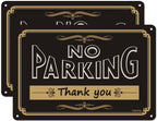 2 Pack No Parking Thank You Signs 12 x 8 Inches Metal Do Not Park Signs Reflective Sturdy Rust Aluminum UV Protected Waterproof Easy to Install Outdoor Use B