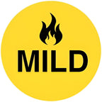 ChromaLabel 1-inch yellow round food labels with mild heat indicator, 1,000 pack, color-coding labels for food safety and organization.
