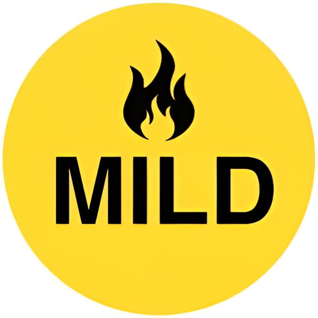 ChromaLabel 1-inch yellow round food labels with mild heat indicator, 1,000 pack, color-coding labels for food safety and organization.