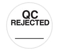 White ChromaLabel 3/4 inch round color-code stickers for quality control rejection, 500-pack of permanent labels.