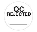 White ChromaLabel 3/4 inch round color-code stickers for quality control rejection, 500-pack of permanent labels.