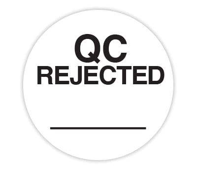 White ChromaLabel 3/4 inch round color-code stickers for quality control rejection, 500-pack of permanent labels.