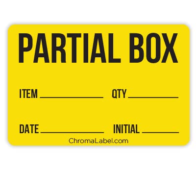 ChromaLabel Partial Box Shipping Labels, 2 x 3 Inch Yellow, 250/Roll 2" x 3"