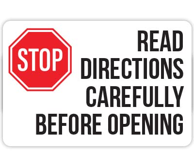 ChromaLabel 2x3 inch all-purpose color-code rectangle stickers with "Stop Read Directions" text, 250 per roll.