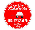 ChromaLabel permanent round food safety labels with color codes, 2-inch size, in a pack of 100 for food delivery labeling.