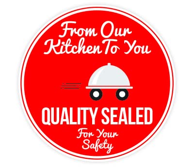 ChromaLabel permanent round food safety labels with color codes, 2-inch size, in a pack of 100 for food delivery labeling.