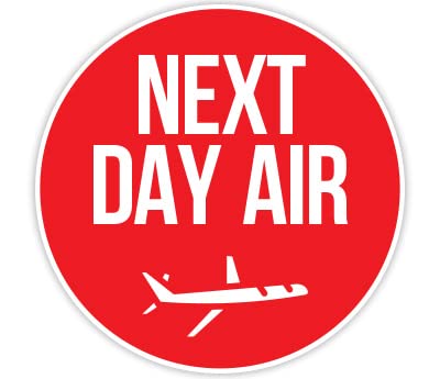 ChromaLabel 2-inch red round shipping speed labels with color code, suitable for next day air shipping, 100-pack.