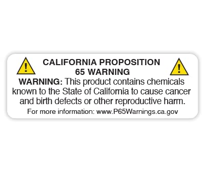 ChromaLabel 1x3 inch Proposition 65 warning rectangle labels, color-coding labels on a roll, full warning safety labels