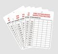 Set of 10 plastic fire extinguisher inspection tags by M MeshaKippa, 3.2x5 inch with adjustable wire ties for monthly safety checks