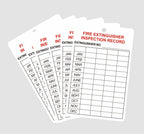 Set of 10 plastic fire extinguisher inspection tags by M MeshaKippa, 3.2x5 inch with adjustable wire ties for monthly safety checks