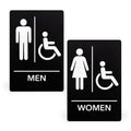 ExcelMark Restroom Sign for Business - ADA Compliant Braille Bathroom Sign with Double Sided Tape to Secure Perfectly in Less Than a Minute - Size 9 x 6 Inch (Men's & Women's Handicap Set) Men's & Women's Handicap Set
