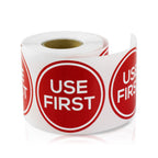 900 Use First Stickers - 2 inch, Circle Dot, Round Food Service Labels/Restaurant Inventory Control/Use First Labels Expiration Stickers, (Red) 900 Labels Red
