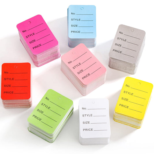 Nicunom 2000 PCS Price Tags, 1.97" x 1.38" Clothing Tag, Multi-Colors Merchandise Marking Tag Display Label for Product Jewelry Clothing Tags