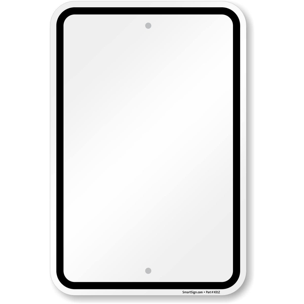 SmartSign 18 x 12 inch “Blank Bordered Parking” Metal Sign, 120 mil Aluminum Composite (ACM), Engineer Grade Reflective Material, Black and White, Made in USA 12" x 18" EG ACM