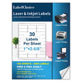 100 Sheets 3000 Pcs 30-up 1" x 2-5/8" Shipping Address FBA Labels for Laser & Inkjet Printers, 30 Up Labels 1 x 2-5/8 on US Letter,30 per Sheet Return Address Stickers, 30 per Page 1x2-5/8-100P
