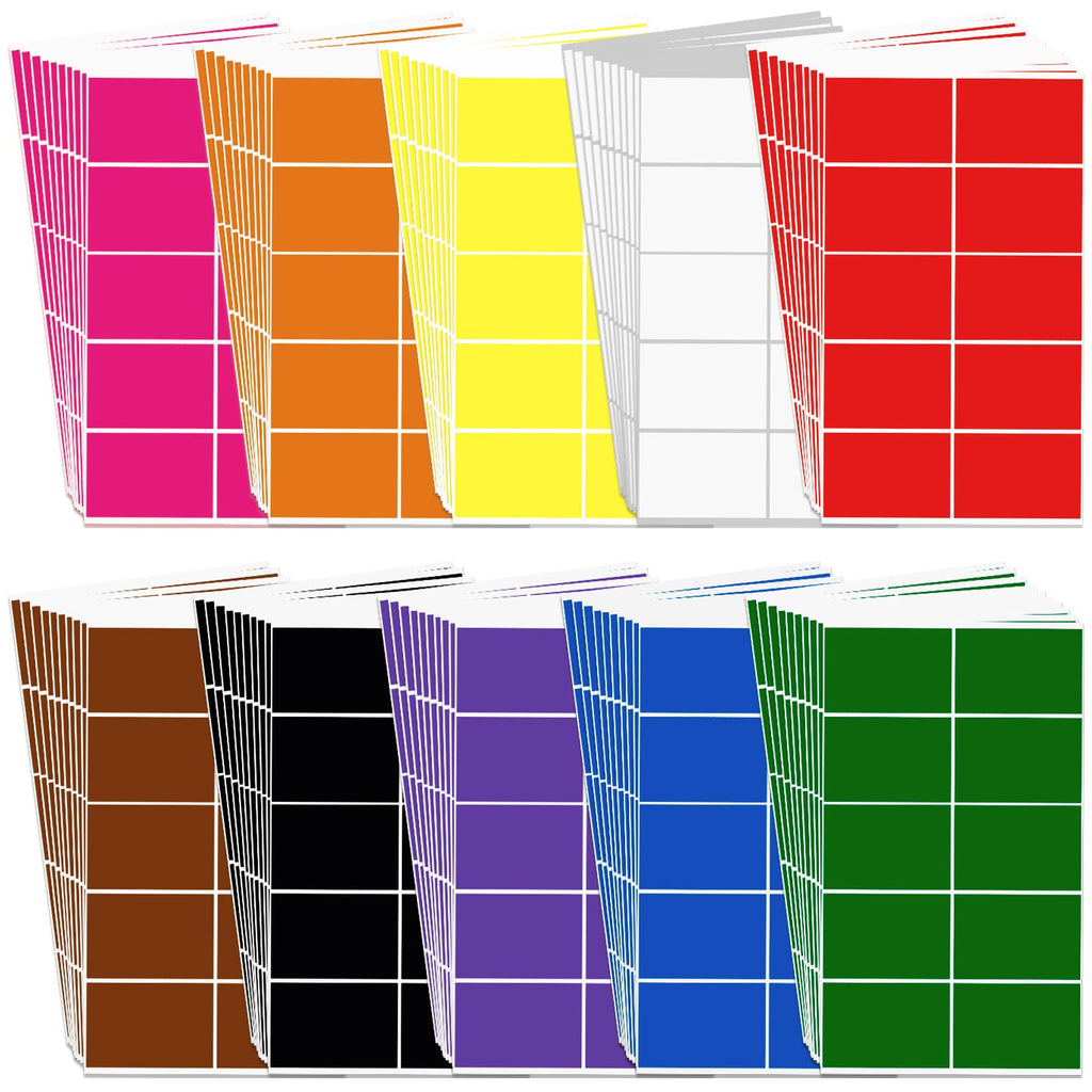 Outus 1000 Pieces Rectangular Colored Labels Stickers 3 x 2 Inch 10 Colors