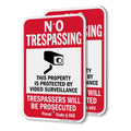 SmartSign California No Trespassing Property Protected By Video Surveillance Sign (Code 602) - 2 Pack, 18 x 12 inch, 2mm Aluminum Composite, Red/Black on White, Made in USA ACM - Aluminum Composite 12" x 18"