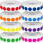 Gersoniel 16000 Pieces 1/2 Inch Dot Colored Stickers Roll 8 Colors