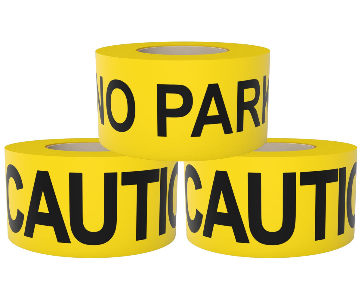 Caution No Parking Tape & 2 Pack of Caution Tape 3 inch x 1000 feet • Tear Resistant Design.