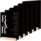 8x10 Inch Black Acrylic Sign with Holder- 6 Pack Blank Black Acrylic Sheets and Wood Stands, DIY Blank Signs for Wedding Party Reception (6 Pack 8 x10 Inch) 8 x10 Inch (6 pack)