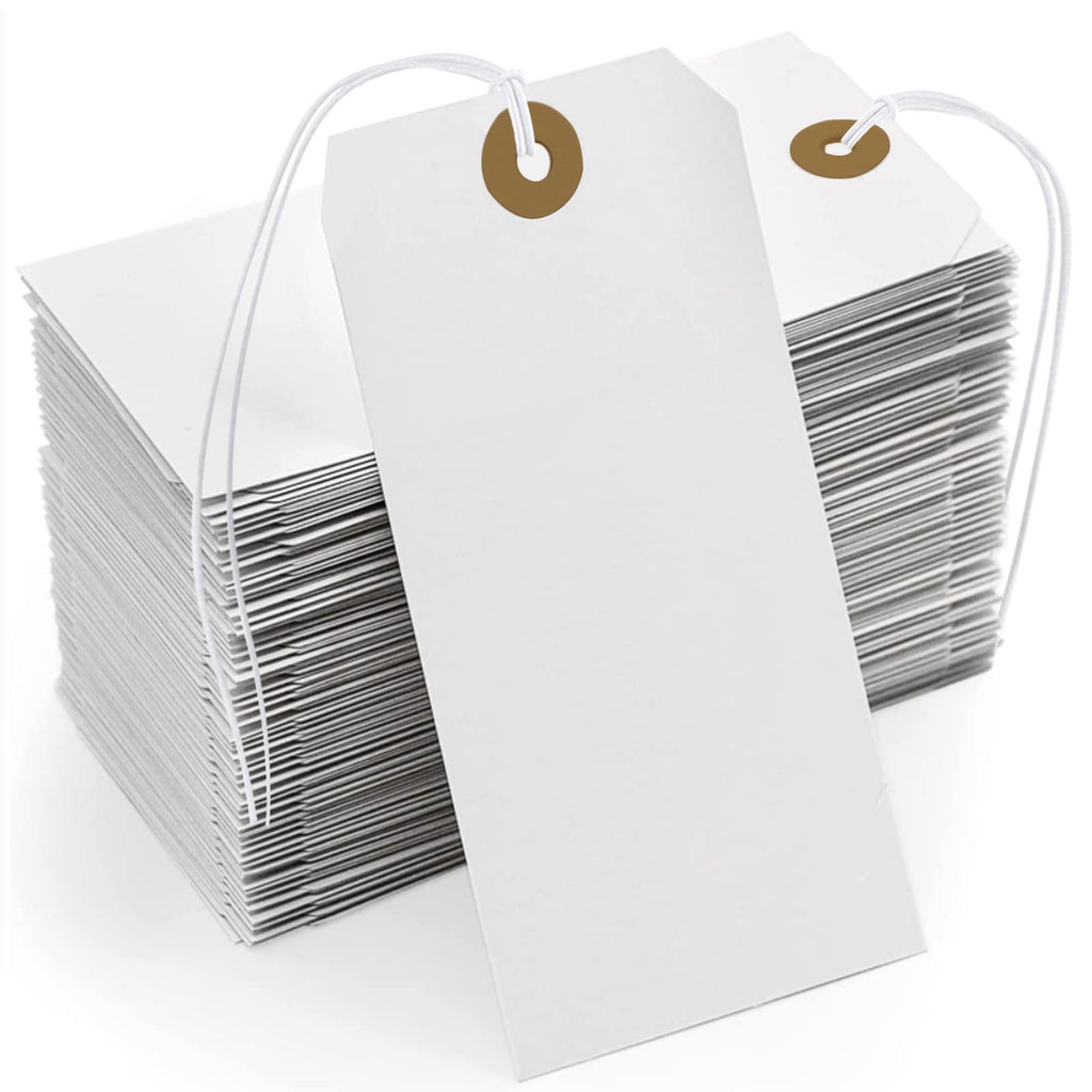 White Tags with String Attached,200 Pcs Large Marking Tags Paper White 200