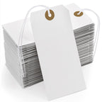White Tags with String Attached,200 Pcs Large Marking Tags Paper White 200