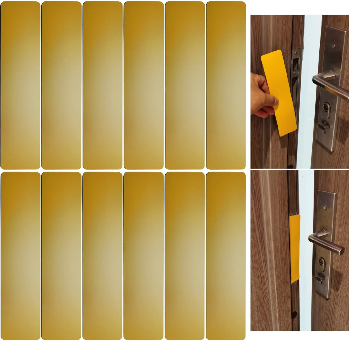 12 Pack Magnetic Lockdown Strips for Iron Door Frames High Density Magnet Security Devices Smooth Pvc Layered Magnetic Strip (Yellow 12Pack) Yellow 12Pack