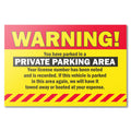 Private Parking Area Warning Labels (9 x 6 inch, Yellow - 300 Labels) Will Be Towed Stickers - You are Parked Illegally Stickers, Parking Notice Tow Away Sign, HOA Notice (Hard to Remove)
