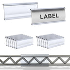 30Pcs Wire Shelf Label Holders, Wire Rack Label Holder, Compatible with Metro and Nexel 1-1/4in Shelves - Paper Inserts Included