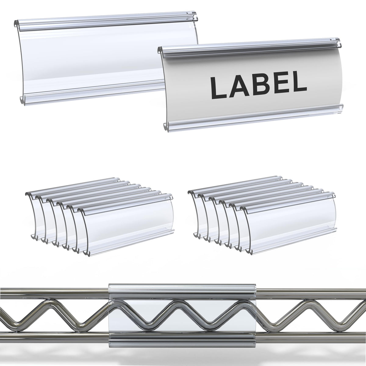 30Pcs Wire Shelf Label Holders, Wire Rack Label Holder, Compatible with Metro and Nexel 1-1/4in Shelves - Paper Inserts Included
