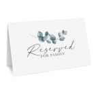 CLEVER SIGNS Reserved Table Signs, Pack of 25 Reserved Signs for Family, Reserved Signs for Weddings, Receptions, Christmas, 4x6 inches Reservation Cards for Tables, Greenery Watercolor Design