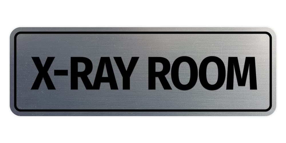 Standard X-Ray Room Sign (Brushed Silver) - Large Brushed Silver 3 x 9" - Large 1 Pack