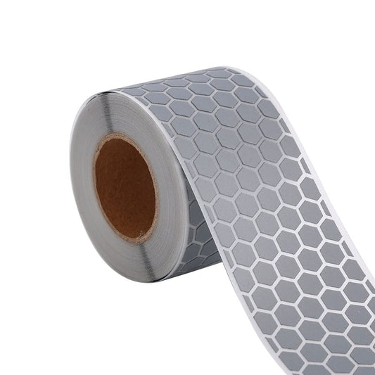 High Visibility Iron On Silver Reflective Heat Transfer Vinyl Tape for Clothing Honeycomb-Shaped (2 Inch x 10 Yard) 2 Inch x 10 Yard