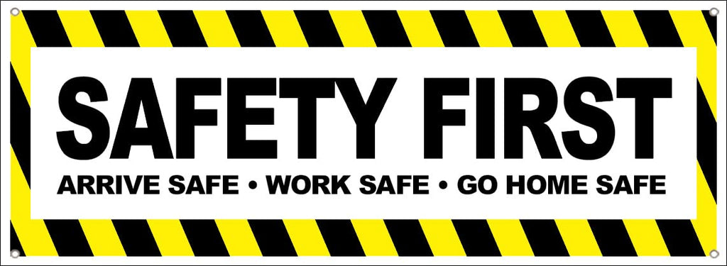 4 Less Co 18x48 Inch SAFETY FIRST Vinyl Banner Sign yb