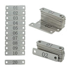 Small Stainless Steel Rectangle Numbered Tags with Two Holes 4cm*1cm (1-20) 1-20
