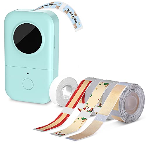 Phomemo D30 Label Maker with Christmas Pattern Tapes, Gold, Snow Mix Color Sticker Thermal Paper Self-Adhesive Label Tape, 14 x 50mm (1/2" x 17/8") 160 Tapes/Roll, 3-Roll