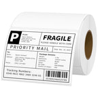 4x3 Thermal Labels Direct Thermal Sticker Labels 500Pcs/Roll White 4"x3"-500 Labels
